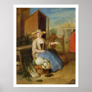 Poster Vendeur de légumes, Covent Garden, c.1726 (huile s