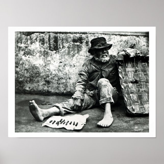 Poster Vendeur final de cigares, c,1865 (photo b/w) (Devant)