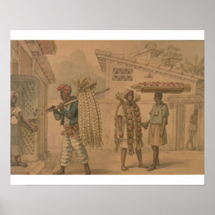 Poster Vendeurs d'ail et d'oignon, 1826 (avec papier)