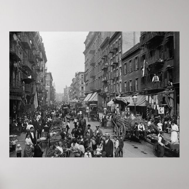 Poster Vendeurs sur Mulberry Street (Devant)
