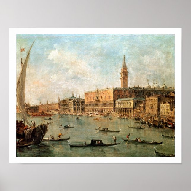 Poster Venise : Le Palais des Doges et le Molo de la Ba (Devant)