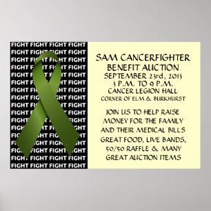 Poster Vente aux enchères des prestations pour cancer du 