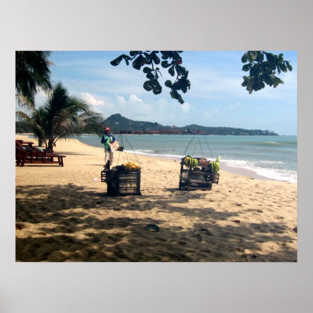 Poster Ventes de plage ... Plage de Lamai, île de Koh Sam (Devant)