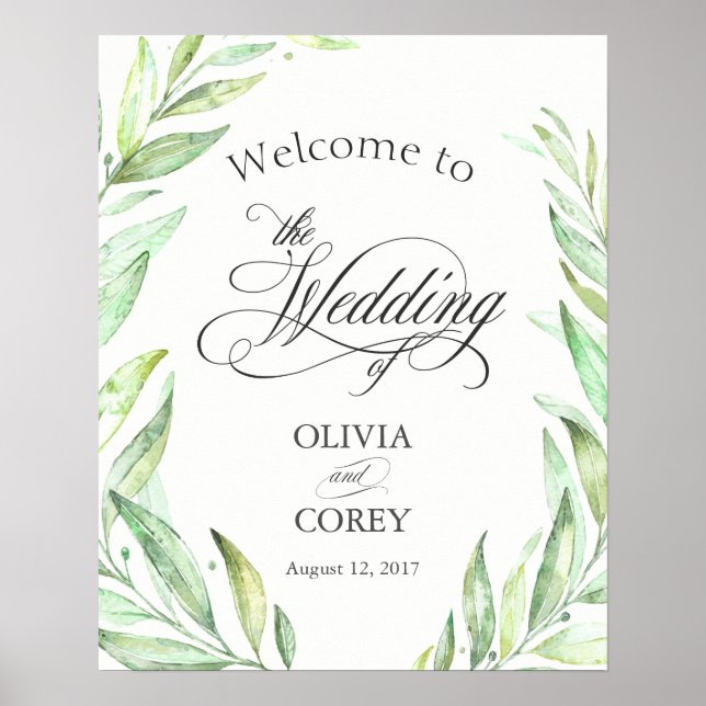 Poster Verdure Laurel Wreath Signal de bienvenue (Devant)