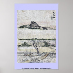 Poster Véritable vue éloignée de montagne Ukiyo-e de