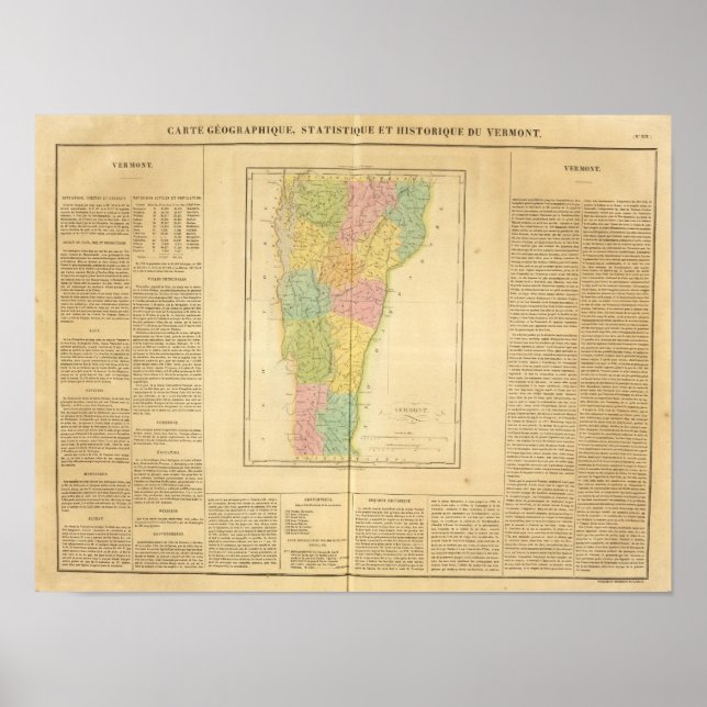 Poster Vermont États-Unis (Devant)