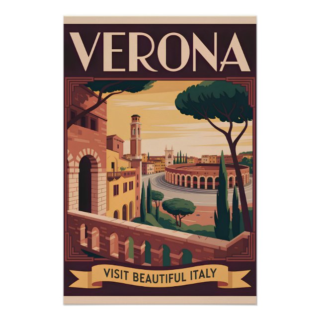Poster Vérone Italie vintage (Devant)