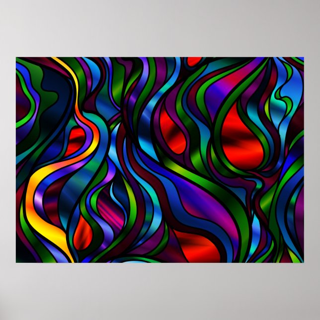 Poster Verre Abstrait à tôle psychédélique (Devant)