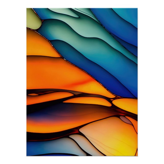Poster Verre arc-en-ciel coloré (Devant)