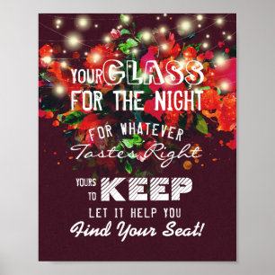 Poster Verre mariage Pour La Nuit Trouvez Votre Siège