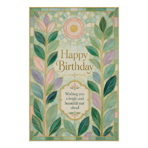 Poster Verre teinté botanique anniversaire Glow