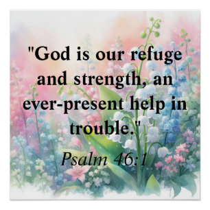 Poster Verset biblique Psaumes typographie aquarelle flor