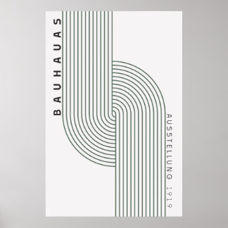 Poster vert Bauhaus Sage