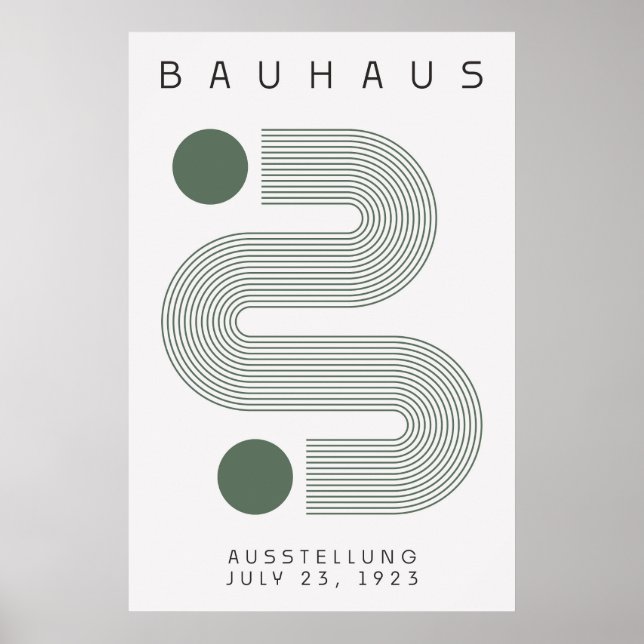 Poster vert Bauhaus Sage (Devant)
