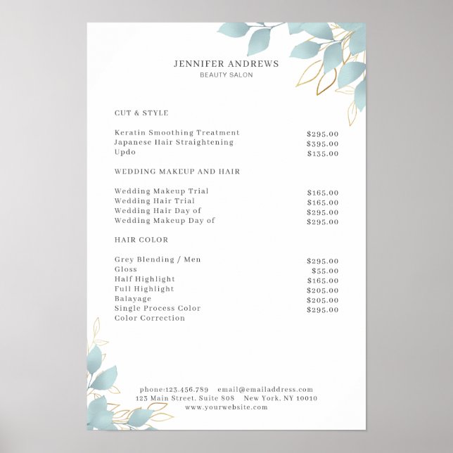 Poster vert blanc moderne (Devant)