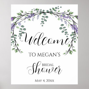 Poster vert de lavande eucalyptus boho