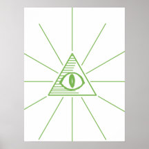 Poster vert du triangle Illuminati