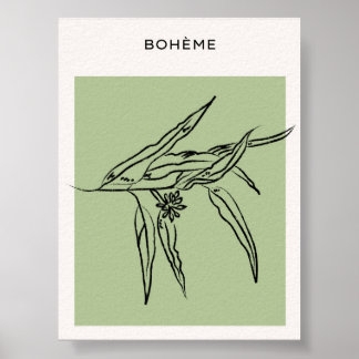 Poster vert minimaliste avec Feuille