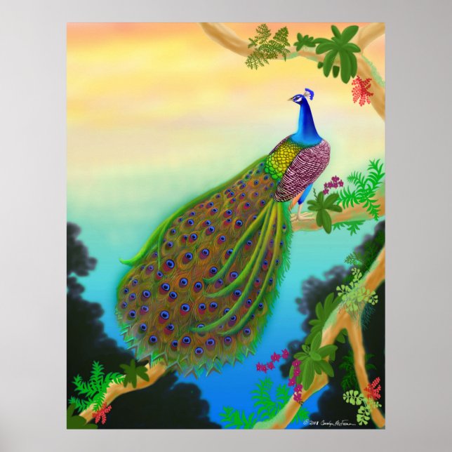 Poster vert Peacock (Devant)