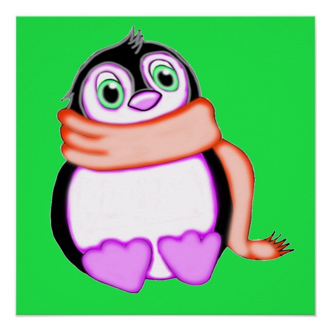 Poster vert Perky Penguin (Devant)