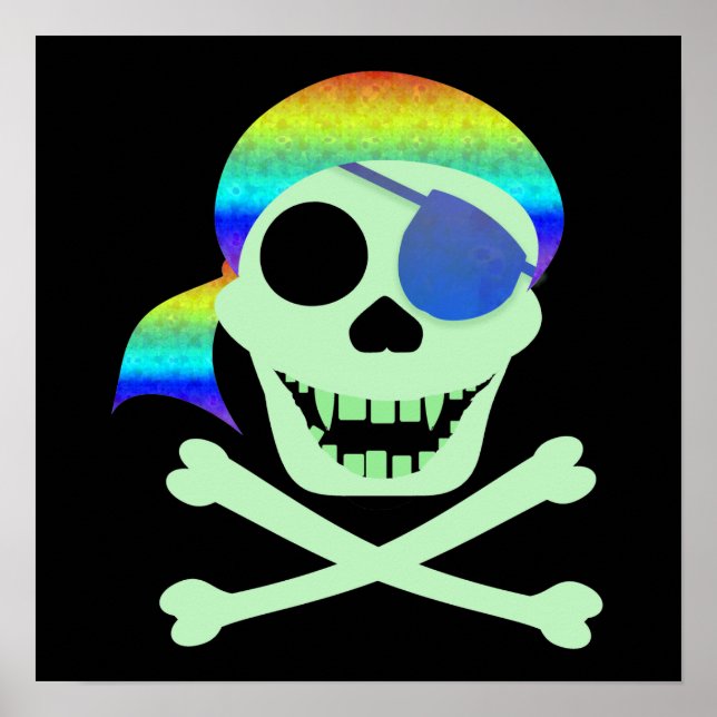 Poster vert Pirate Skull (Devant)