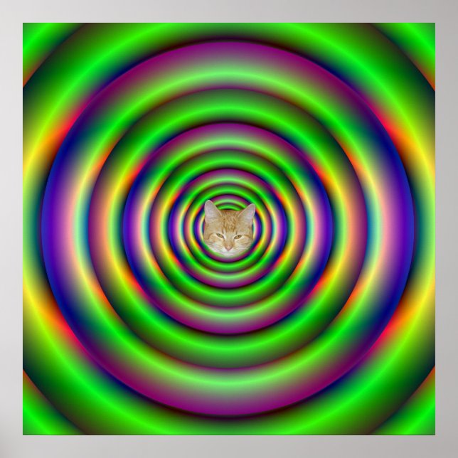 Poster vert Torus Tunnel + chat (Devant)