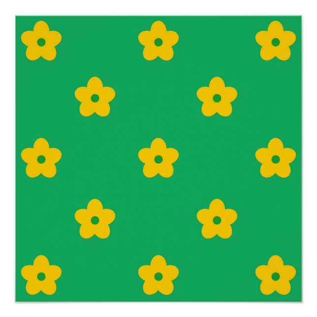 Poster Vert Y2K Gras Fleur sauvage Vibrant Printemps Art (Devant)