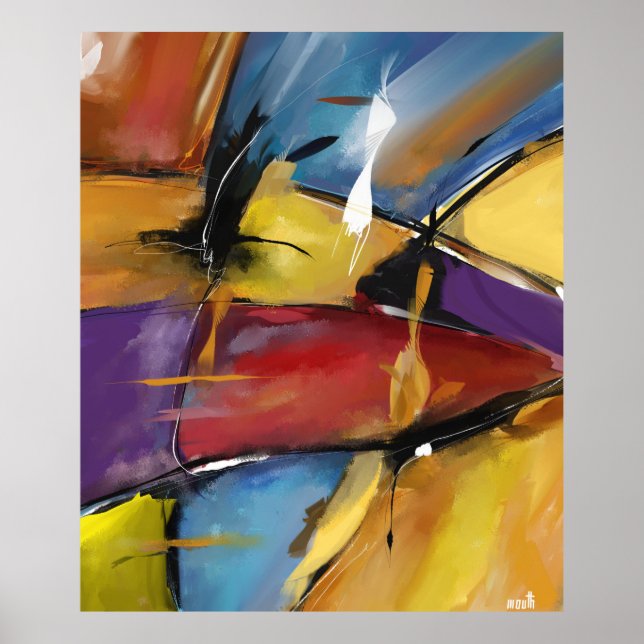 Poster vertical extra grand modèle "Abstrait 1509" (Devant)