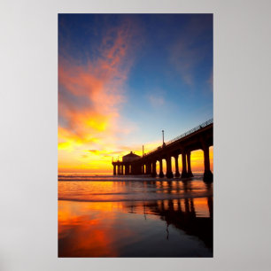 Poster Vertical Manhattan Beach Pier