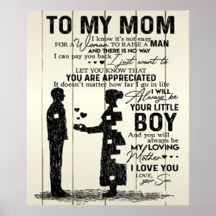 Poster Vertical Son To Mom Bel cadeau