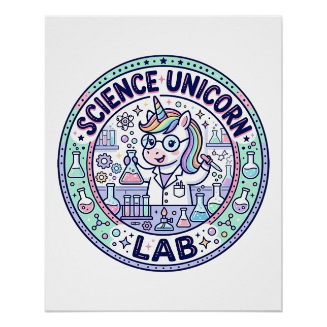 Poster Vêtements d'application prêts Unicorn Science Unic (Devant)