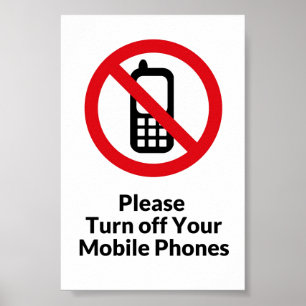 Poster Veuillez éteindre l'affiche des téléphones portabl