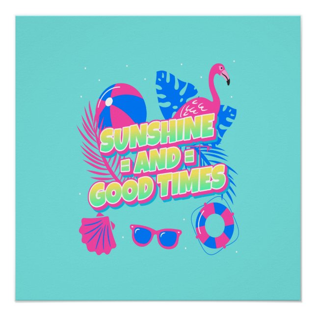 Poster Vibes amusantes tropicales d'été (Devant)