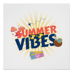 Poster Vibes d'été - Évasion tropicale