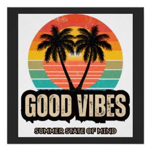 Poster Vibes d'été rétro