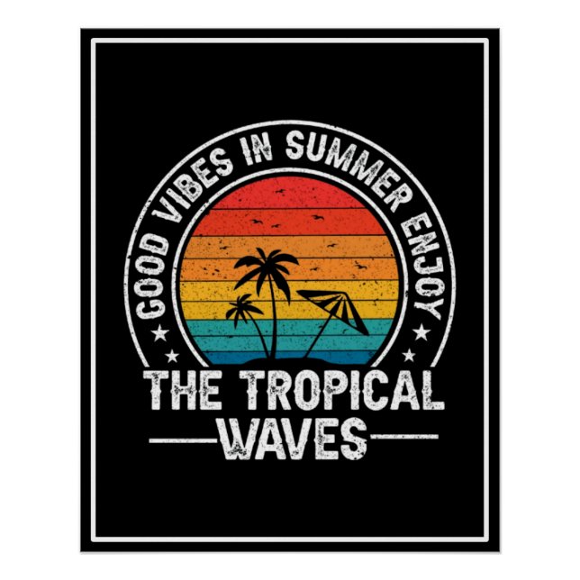 Poster Vibes Été Vagues Tropicales (Devant)