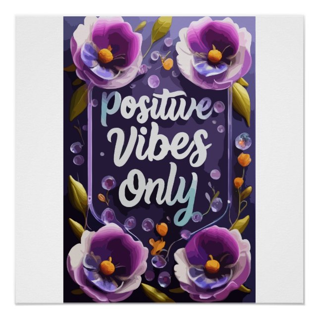 Poster Vibes Positives Tout Autour De Wall Art (Devant)