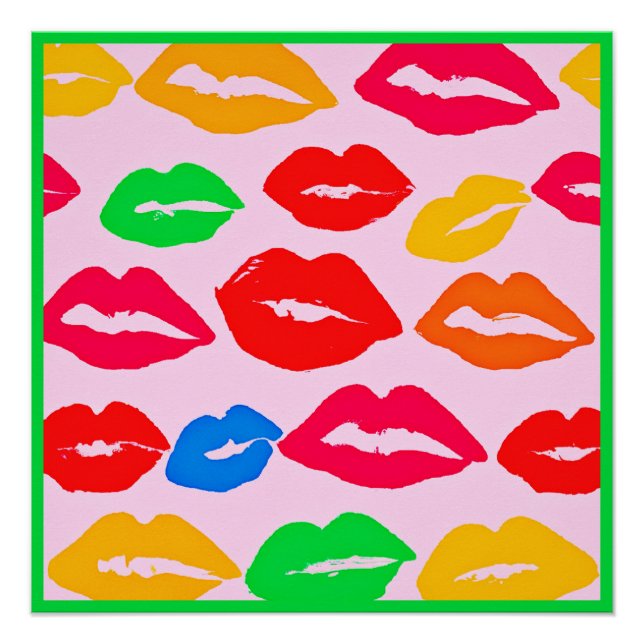 Poster Vibrant baisé par les couleurs Motif (Devant)