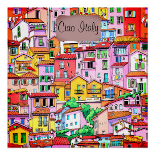 Poster Vibrant façade italienne