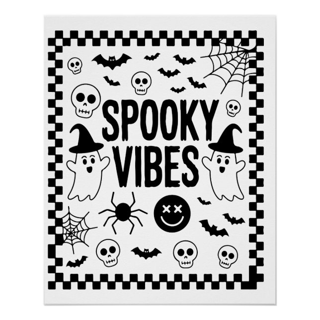 Poster Vibrations Flippantes Rétro Halloween (Devant)