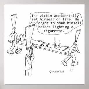 Poster Victime de la combustion de cigarettes