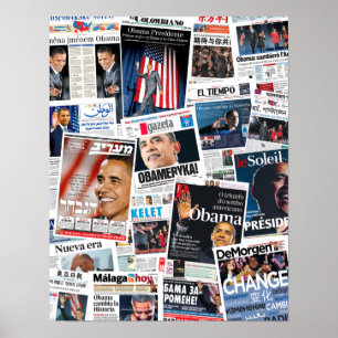 Poster Victoire d'Obama autour de l'affiche du monde