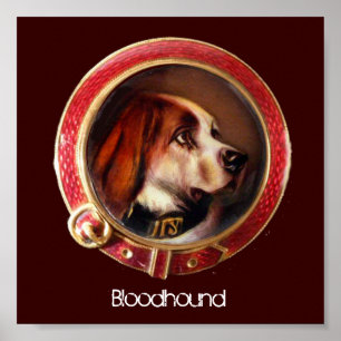 Poster VICTORIAN MINIATURE DOG PORTRAITS Bloodhound