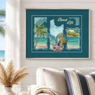 Poster Vie de plage colorée