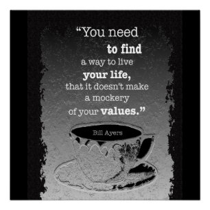 Poster Vie et valeurs, Existentialisme illustré citation