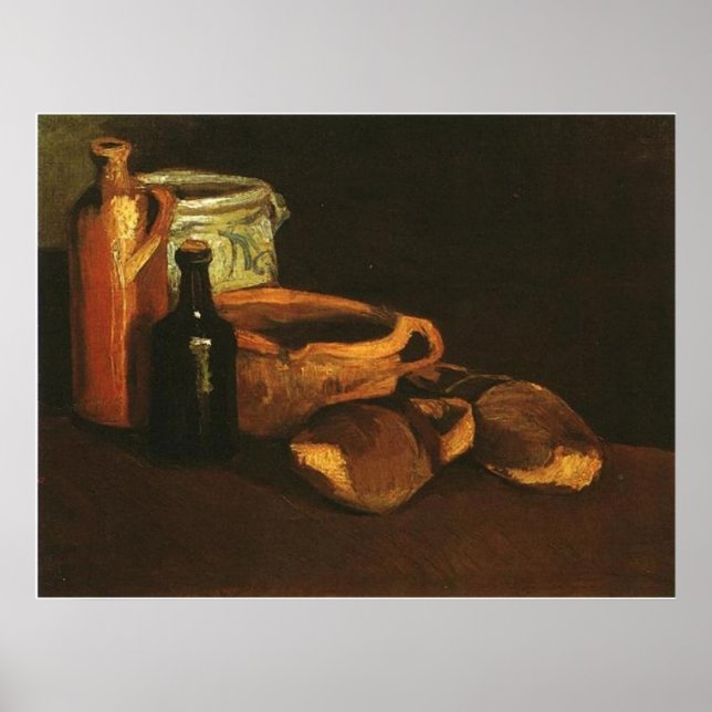 Poster Vie morte avec des vêtements et des pots, Van Gogh (Devant)