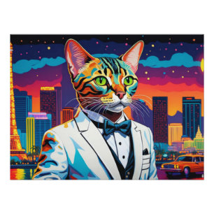 POSTER VIE NOCTURNE DE BENGAL CAT VEGAS 5