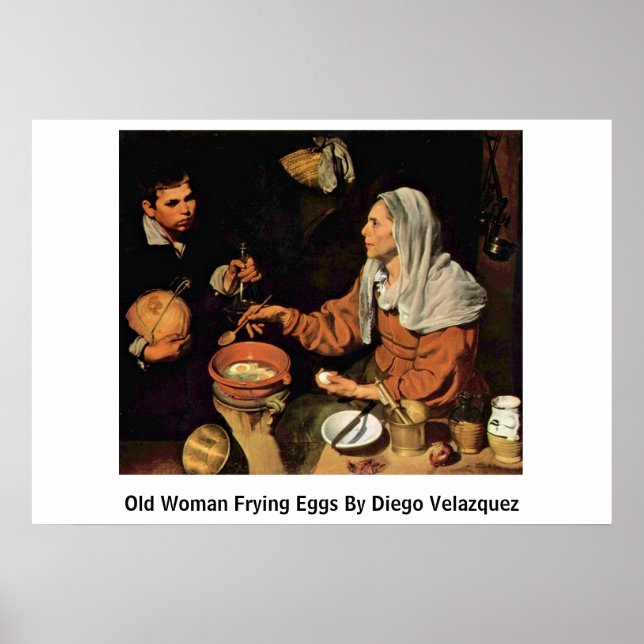 Poster Vieille Femme Friture Oeufs De Diego Velazquez (Devant)