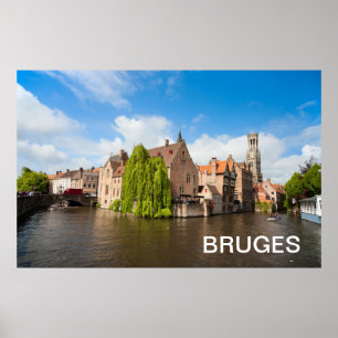 Poster Vieilles maisons en Bruges, Belgique