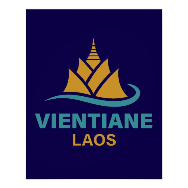 Poster Vientiane Laos Asie du Sud-Est (Devant)